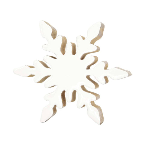 Small White Enamel Mango Snowflake