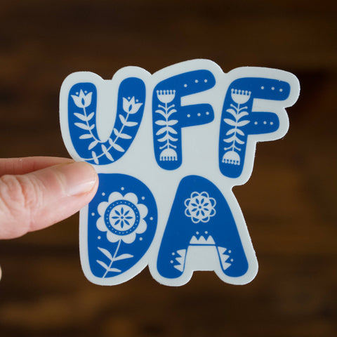 UFF DA Scandinavian Print Vinyl Sticker