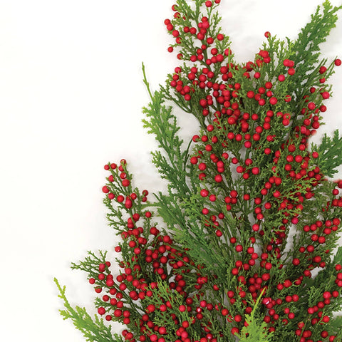 Merry Red Berries & Cedar Spray, 30"