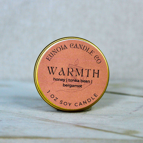 Warmth Soy Candle | 1 oz Gold Tin Candle
