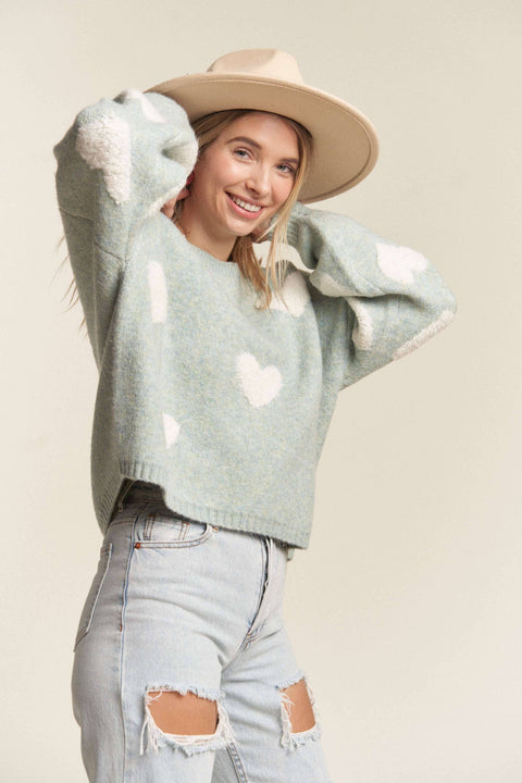 LOVELY  HEART SWEATER TOP