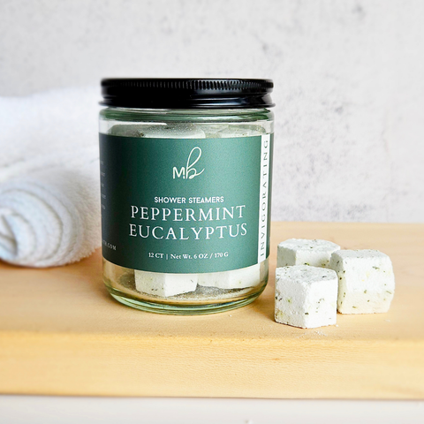 Peppermint Eucalyptus 12ct Mini Shower Steamer Jars | Aromatherapy