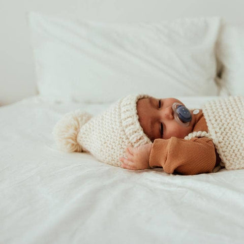 Natural Garter Stitch Knit Bonnet Baby & Kids