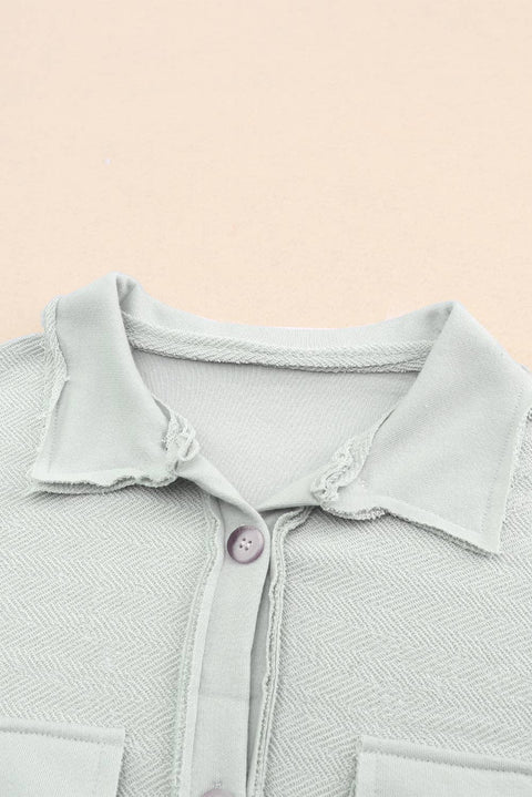 Contrast Flap Pockets Relaxed Shacket