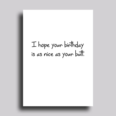 Nice Butt Birthday Card