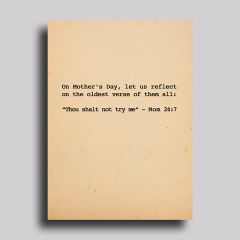 Thou Shall Not Try Me Mother's Day Greeting Card