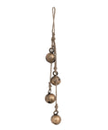 11-1/2"H Hanging Metal Jingle Bells with Jute Rope, Antique Brass Finish