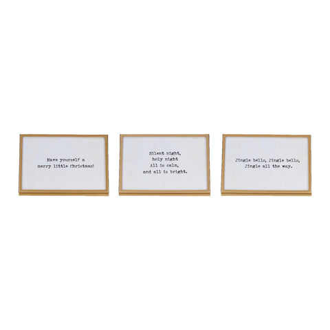 Metal & Glass Frame w/ Easel & Saying, Gold Finish, 3 Styles (Holds 4" x 6" Photo)