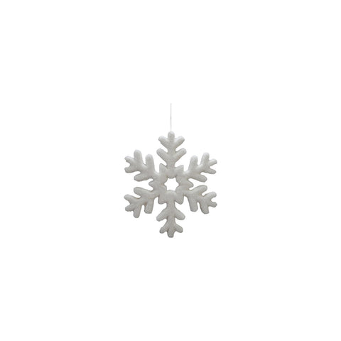 15-3/4"W x 15-3/4"H Flocked Foam Snowflake Ornament, White