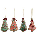 Handmade Beaded Fabric Christmas Tree Ornament, 4 Styles