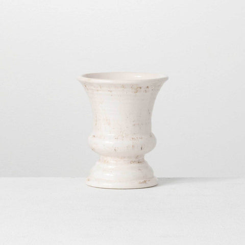 Ceramic Distressed Compote Vase