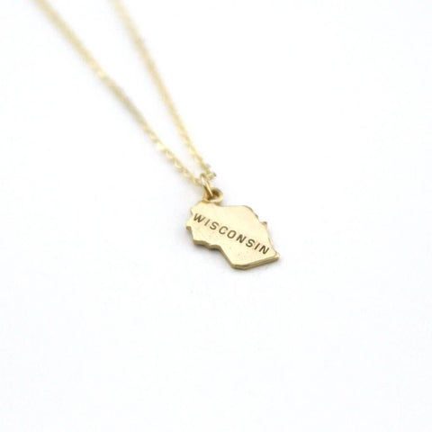 Wisconsin - State Name Necklace