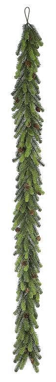 Soft Touch Noble Pine Garland, w/Cones, 6", Green