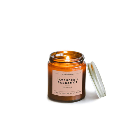 Lavender + Bergamot Mini Amber Jar Soy Candle