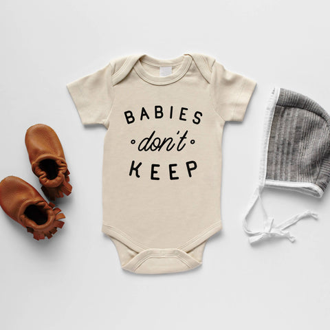 Cream Babies Don't Keep Organic Baby Bodysuit