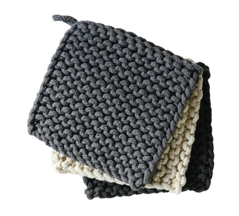 Cotton Crocheted Pot Holder, 4 Colors