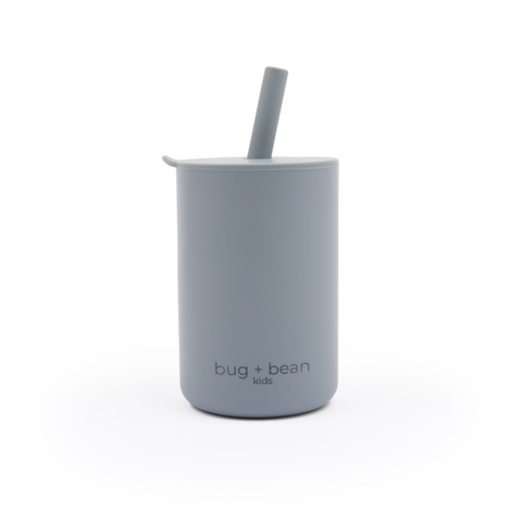 Silicone Baby/Toddler Cup with Lid + Straw, Cloud (6 oz)