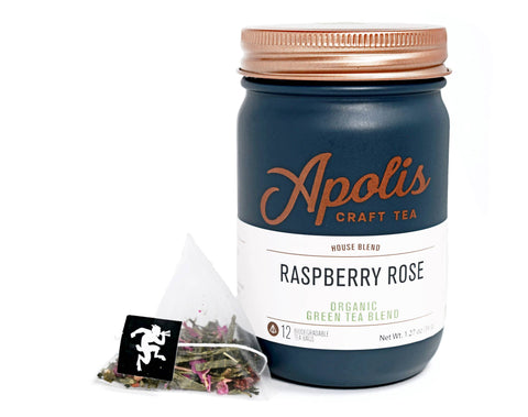 Raspberry Rose Organic Tea - 15 bags in jar