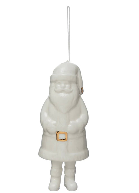 Santa Bell with Gold Electroplating, White