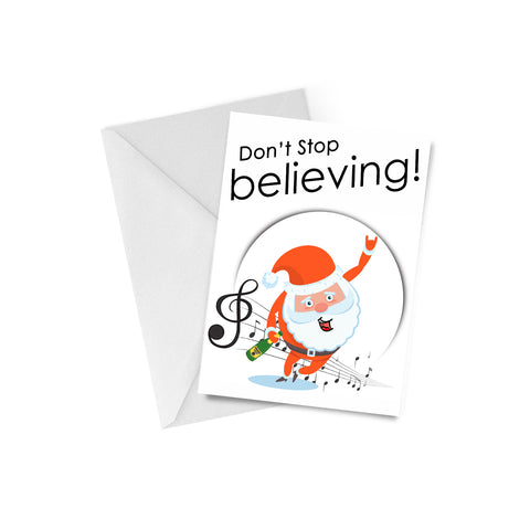 Don't Stop Believing Karaoke Christmas Card