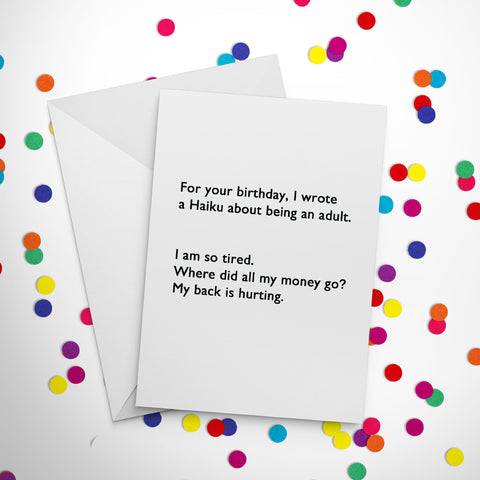 Birthday Haiku Greeting Card