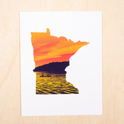 Sunset in Minnesota Art Print 11x14