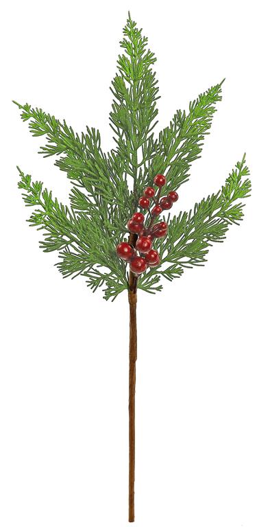Cedar and Currant Berry Pick, Faux Greenery, 20" tall