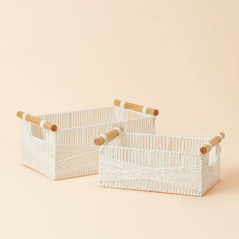 Yvoire White Paper Rope Storage Basket