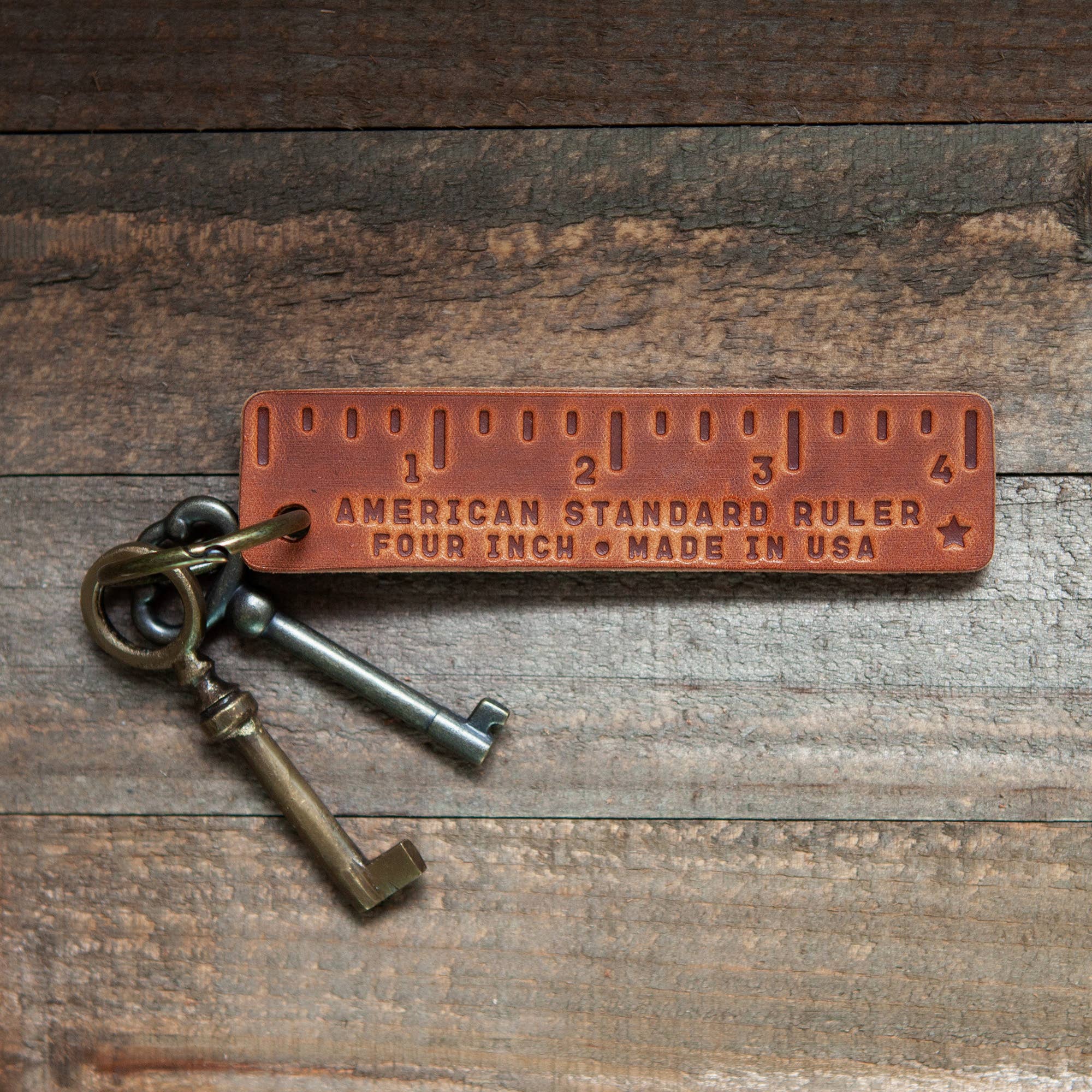 Pocket Ruler Leather Keychain