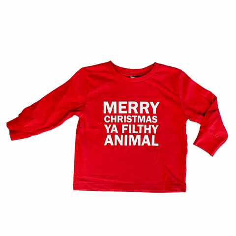 Merry Christmas Ya Filthy Animal Toddler Long-sleeve Tee