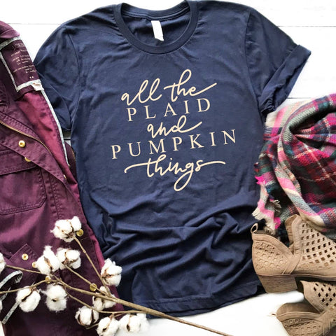 All The Plaid and Pumpkin Things Unisex Tee