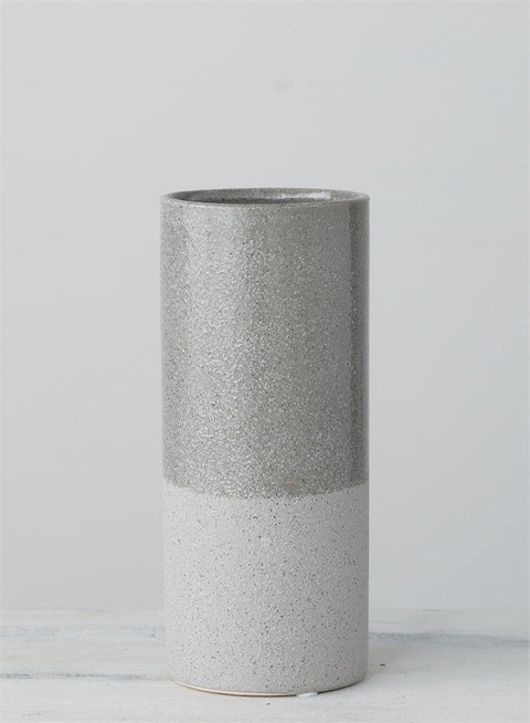 Modern Ceramic Grey Vase, 8.75”