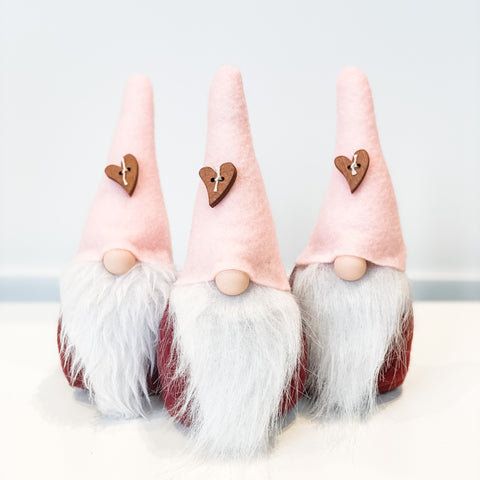 Mini Valentine's Gnome, Handmade in MN