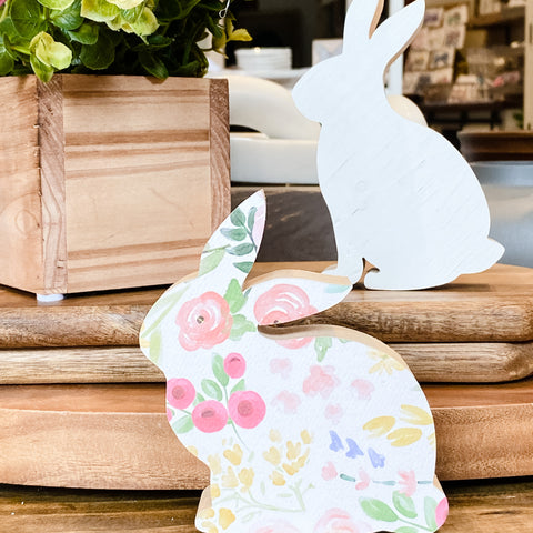 Spring Bunnies - Handcrafted Wood Decor