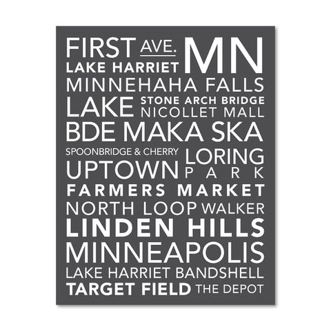 Minneapolis Landmarks Subway-Style Art Print – Carver Junk Company