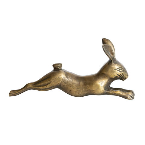 Heirloom Metal Rabbit Figure, Brass Finish