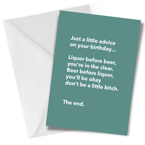 Just a Little Advice Birthday Greeting Card
